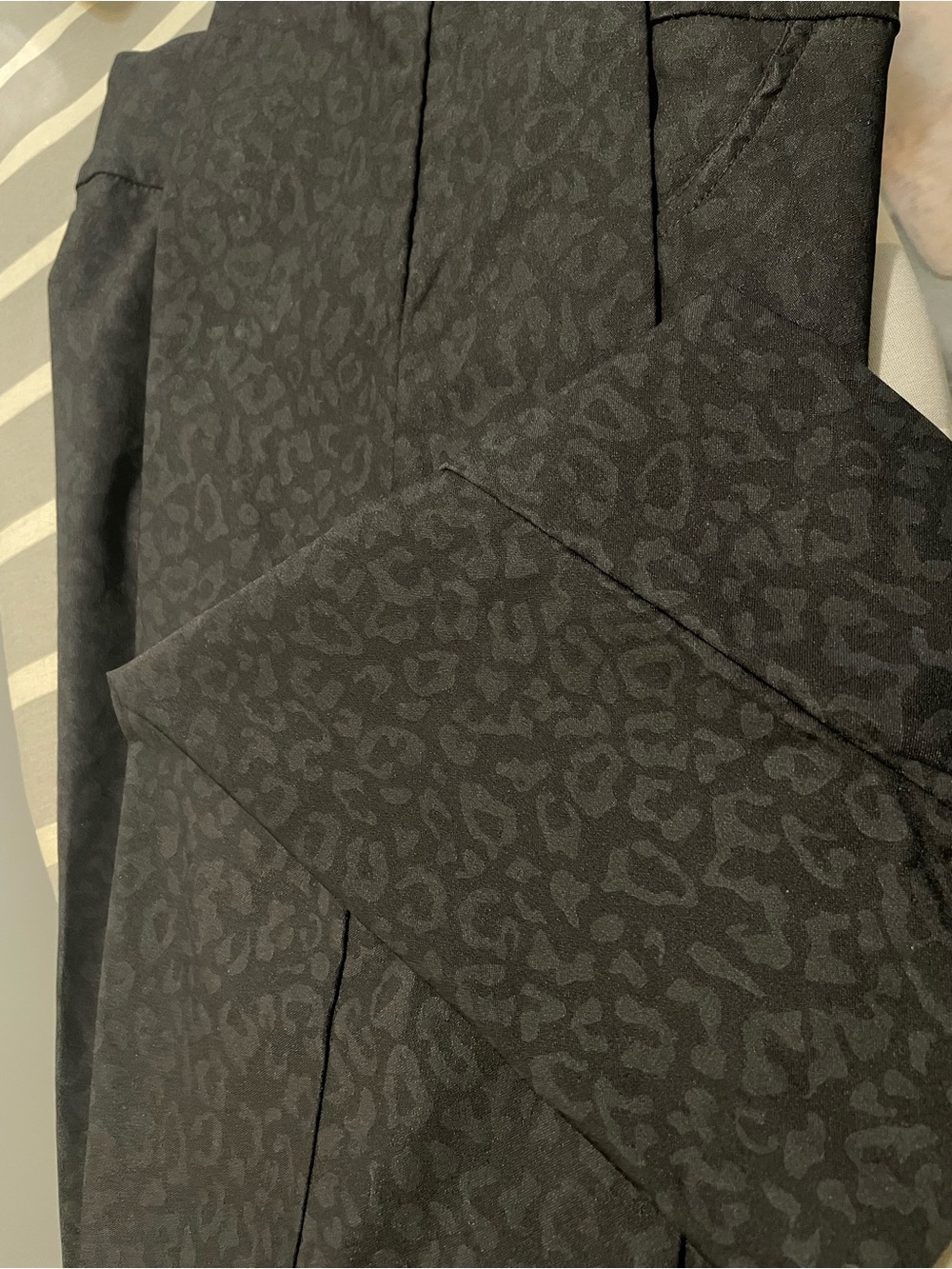Black Leopard Print Ponte Pants by Lior Paris